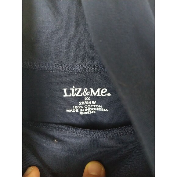 Liz&Me 2X Dark Blue Long Sleeve Turtleneck Casual Layer Comfort Stretch - Picture 6 of 6